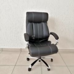 Кресло Barneo K-303 для руководителя (черная экокожа) в Тарко-Сале - tarko-sale.mebel24.online | фото