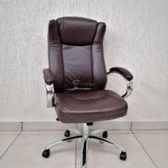 Кресло Barneo K-45 для руководителя (коричневая экокожа) в Тарко-Сале - tarko-sale.mebel24.online | фото