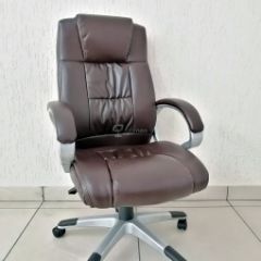 Кресло Barneo K-6 для руководителя (коричневая экокожа) в Тарко-Сале - tarko-sale.mebel24.online | фото