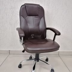 Кресло Barneo K-8 для руководителя (коричневая экокожа) в Тарко-Сале - tarko-sale.mebel24.online | фото