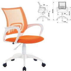 Кресло BRABIX "Fly MG-396W", пластик белый, сетка, оранжевое, 532401, MG-396W_532401 в Тарко-Сале - tarko-sale.mebel24.online | фото 2