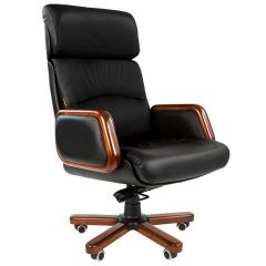 Кресло для руководителя CHAIRMAN 417 (Натуральная кожа) Черное в Тарко-Сале - tarko-sale.mebel24.online | фото