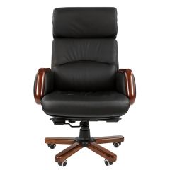 Кресло для руководителя CHAIRMAN 417 (Натуральная кожа) Черное в Тарко-Сале - tarko-sale.mebel24.online | фото 2