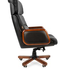 Кресло для руководителя CHAIRMAN 417 (Натуральная кожа) Черное в Тарко-Сале - tarko-sale.mebel24.online | фото 3