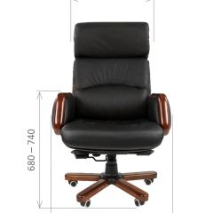 Кресло для руководителя CHAIRMAN 417 (Натуральная кожа) Черное в Тарко-Сале - tarko-sale.mebel24.online | фото 4