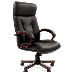 Кресло для руководителя CHAIRMAN  421 (Натуральная кожа) Черное в Тарко-Сале - tarko-sale.mebel24.online | фото