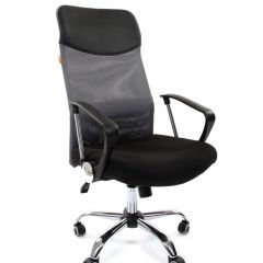 Кресло для руководителя CHAIRMAN 610 N(15-21 черный/сетка серый) в Тарко-Сале - tarko-sale.mebel24.online | фото
