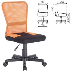 Кресло компактное BRABIX "Smart MG-313" черное/оранжевое, 531844 в Тарко-Сале - tarko-sale.mebel24.online | фото 3