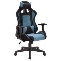 Кресло компьютерное BRABIX "GT Racer GM-100" (черное/голубое) 531818 в Тарко-Сале - tarko-sale.mebel24.online | фото