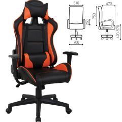 Кресло компьютерное BRABIX "GT Racer GM-100" (черное/оранжевое) 531925 в Тарко-Сале - tarko-sale.mebel24.online | фото 2