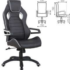Кресло компьютерное BRABIX "Techno Pro GM-003" (черное/серое, вставки серые) 531814 в Тарко-Сале - tarko-sale.mebel24.online | фото 2
