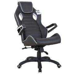 Кресло компьютерное BRABIX Techno Pro GM-003 (экокожа черное/серое, вставки серые) 531814 в Тарко-Сале - tarko-sale.mebel24.online | фото 4