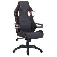 Кресло компьютерное BRABIX Techno Pro GM-003 (ткань черное/серое, вставки оранжевые) 531813 в Тарко-Сале - tarko-sale.mebel24.online | фото