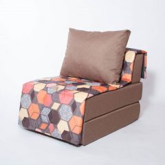 Кресло-кровать бескаркасное Харви (коричневый-геометрия браун) в Тарко-Сале - tarko-sale.mebel24.online | фото 1
