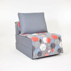 Кресло-кровать бескаркасное Харви (серый-геометрия слейт) в Тарко-Сале - tarko-sale.mebel24.online | фото