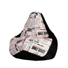 Кресло-мешок XL Газета-Black в Тарко-Сале - tarko-sale.mebel24.online | фото