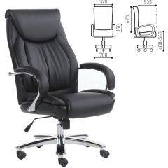 Кресло офисное BRABIX "Advance EX-575" (хром/экокожа/черное) 531825 в Тарко-Сале - tarko-sale.mebel24.online | фото
