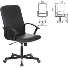 Кресло офисное BRABIX "Simple EX-521" (экокожа, черное) 532103 в Тарко-Сале - tarko-sale.mebel24.online | фото 2