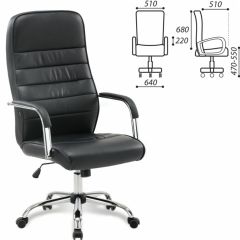 Кресло офисное BRABIX "Stark EX-547" (экокожа, хром, черное) 531948 в Тарко-Сале - tarko-sale.mebel24.online | фото 2
