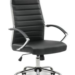Кресло офисное BRABIX "Style EX-528", экокожа, хром, черное, 531947 в Тарко-Сале - tarko-sale.mebel24.online | фото
