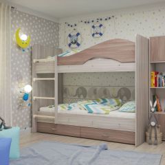 Кровать 2-х ярусная Мая + ящики + шкаф (800*1900) в Тарко-Сале - tarko-sale.mebel24.online | фото 9