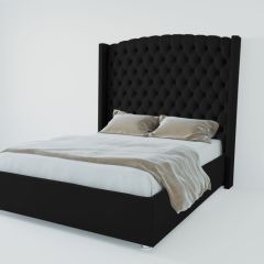 Кровать Берлин ЛЮКС с ПМ 1600 (экокожа кольт ч) в Тарко-Сале - tarko-sale.mebel24.online | фото 2