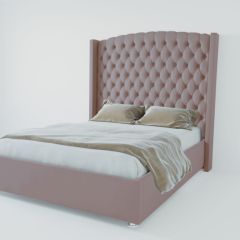 Кровать Берлин ЛЮКС с ПМ 1600 (велюр темно-серый) в Тарко-Сале - tarko-sale.mebel24.online | фото 2