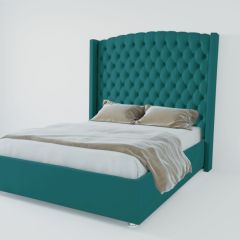 Кровать Берлин ЛЮКС с ПМ 800 (велюр бирюзовый) в Тарко-Сале - tarko-sale.mebel24.online | фото 3