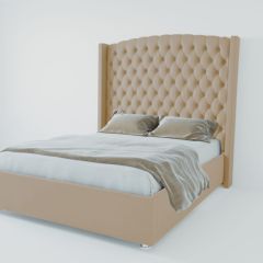 Кровать Берлин ЛЮКС с ПМ 800 (велюр светло-серый) в Тарко-Сале - tarko-sale.mebel24.online | фото 2