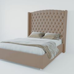 Кровать Берлин ЛЮКС с ПМ 900 (велюр серый) в Тарко-Сале - tarko-sale.mebel24.online | фото 2