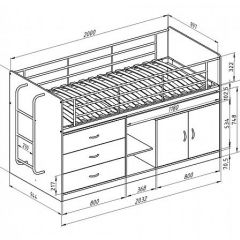 Кровать-чердак "Дюймовочка-6" Белый в Тарко-Сале - tarko-sale.mebel24.online | фото 2