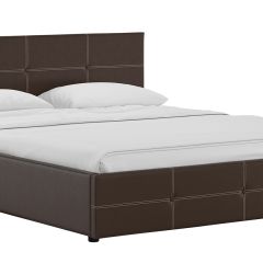 Кровать двойная Синди 160 + ортопед + ПМ + дно (арт. Марика 468 к/з (шоколад)) в Тарко-Сале - tarko-sale.mebel24.online | фото