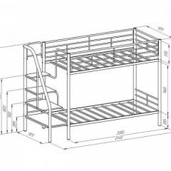 Кровать двухъярусная "Толедо" Черный/Венге в Тарко-Сале - tarko-sale.mebel24.online | фото 2