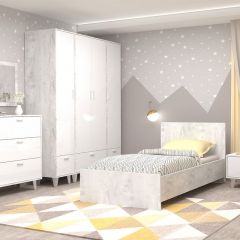 Кровать Эго арт. 032 (900*2000) Бетон светлый в Тарко-Сале - tarko-sale.mebel24.online | фото 2