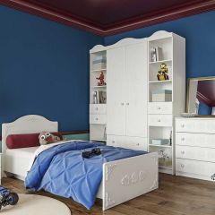 KI-KI КРД900.1 Кровать 900 (белый/белое дерево) в Тарко-Сале - tarko-sale.mebel24.online | фото