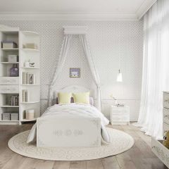 KI-KI КРД900.1 Кровать 900 (белый/белое дерево) в Тарко-Сале - tarko-sale.mebel24.online | фото 3