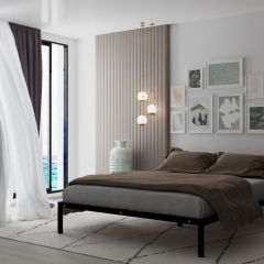 Кровать Мета с матрасом 1600 (черный) в Тарко-Сале - tarko-sale.mebel24.online | фото 2