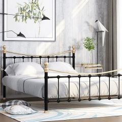 Кровать металлическая "Эльда" Черный/Золото в Тарко-Сале - tarko-sale.mebel24.online | фото