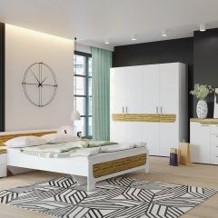 Кровать Милана 1600 + основание (Белый/Сосна Гранд) в Тарко-Сале - tarko-sale.mebel24.online | фото 5