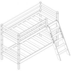 Кровать низкая с наклонной лестницей Соня (Вариант 12) в Тарко-Сале - tarko-sale.mebel24.online | фото 3