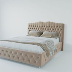 Кровать Нягань с ПМ 1200 (велюр светло-серый) в Тарко-Сале - tarko-sale.mebel24.online | фото