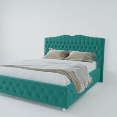 Кровать Нягань с ПМ 1600 (велюр бирюзовый) в Тарко-Сале - tarko-sale.mebel24.online | фото 2
