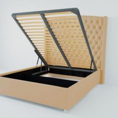 Кровать Берлин ЛЮКС с ПМ 1800 (экокожа бежевая) в Тарко-Сале - tarko-sale.mebel24.online | фото 2