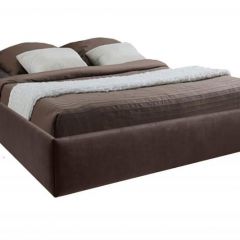 Кровать Подиум с ПМ 1400 (экокожа коричневая) в Тарко-Сале - tarko-sale.mebel24.online | фото