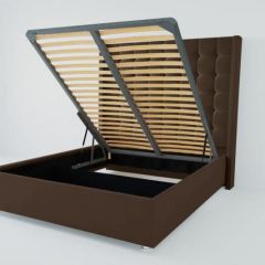 Кровать Венеция ЛЮКС с ПМ 1800 (экокожа коричневая) в Тарко-Сале - tarko-sale.mebel24.online | фото 2