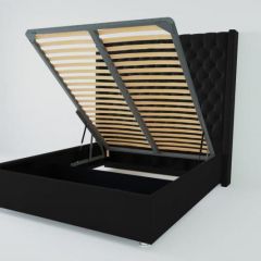 Кровать Версаль ЛЮКС с ПМ 800 (экокожа кольт ч) в Тарко-Сале - tarko-sale.mebel24.online | фото 2