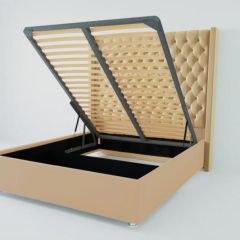 Кровать Версаль ЛЮКС с ПМ 900 (экокожа бежевая) в Тарко-Сале - tarko-sale.mebel24.online | фото 2
