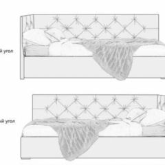 Кровать угловая Лэсли интерьерная +основание (120х200) в Тарко-Сале - tarko-sale.mebel24.online | фото 2