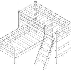 Кровать угловая с наклонной лестницей Соня (Вариант 8) в Тарко-Сале - tarko-sale.mebel24.online | фото 4