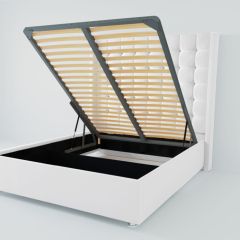 Кровать Венеция ЛЮКС с ПМ 1400 (экокожа белая) в Тарко-Сале - tarko-sale.mebel24.online | фото